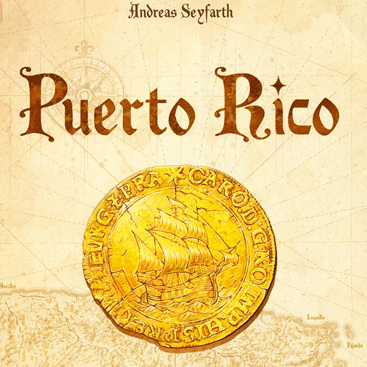 Okładka i logo gry planszowej Puerto Rico 3 edycja