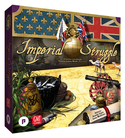 Okładka i pudełko gry planszowej Imperial Struggle