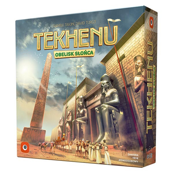 Okładka i pudełko gry planszowej Tekhenu Obelisk słońca