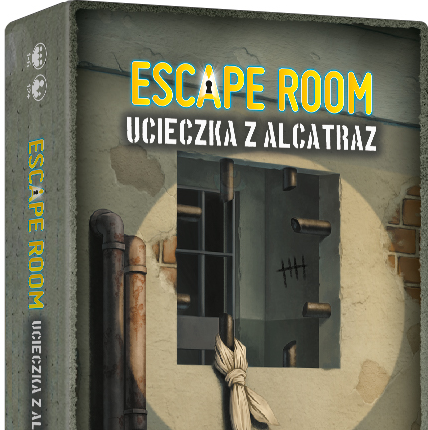 Okładka pudełko gry planszowej Escape Room. Ucieczka z Alcatraz.