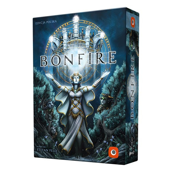 Gra planszowa Bonfire wydawnictwa Portal Games - okładka i pudełko.
