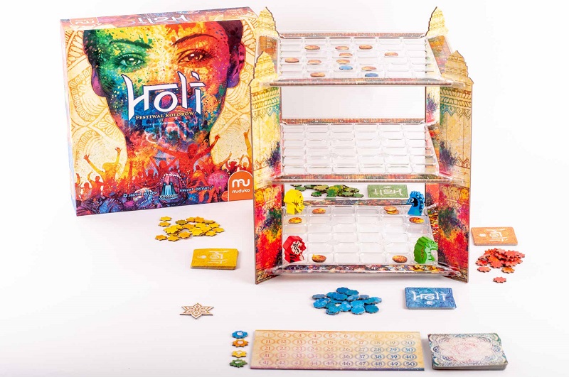 Plansza 3D i pudełko gry Holi