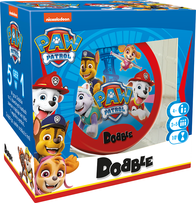 Okładka gry karcianej dla dzieci Dobble Psi patrol