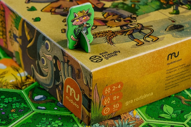 Gra planszowa Roszada wśród zwierząt pudełko i postać