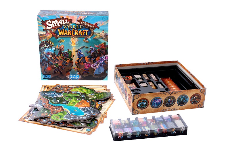 Pudełko, instrukcja i zawartość gry planszowej Small World of Warcraft